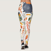 Aquarellmuster mit Herbstblättern. Leggings (Rückseite)