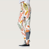 Aquarellmuster mit Herbstblättern. Leggings (Links)