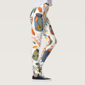 Aquarellmuster mit Herbstblättern. Leggings (Rechts)