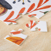 Aquarellmuster mit Herbstblättern. Puzzle (Seite)