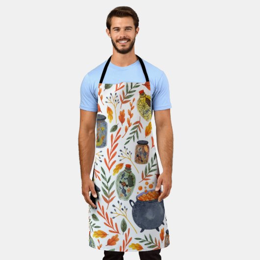 Aquarellmuster mit Herbstblättern. Schürze (Getragen)