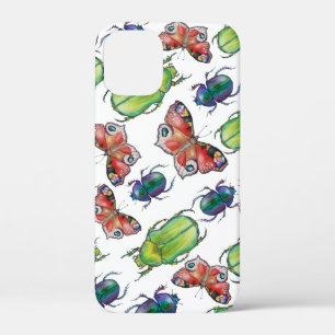 Aquarellmuster mit Käfern und Schmetterlingen Case-Mate iPhone Hülle