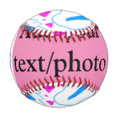 Aquarellmuster mit rosa-blauer Farbe, benutzerdefi Baseball (Rückseite)