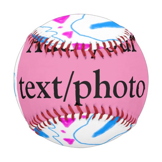 Aquarellmuster mit rosa-blauer Farbe, benutzerdefi Baseball (Vorderseite)