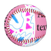 Aquarellmuster mit rosa-blauer Farbe, benutzerdefi Baseball (Vorderseite Links)