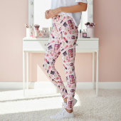 Aquarellmuster mit rosa Florals Leggings
