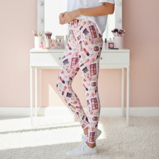 Aquarellmuster mit rosa Florals Leggings