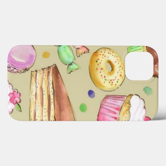 Aquarellmuster mit Süßigkeiten Case-Mate iPhone Hülle (Rückseite (Horizontal))