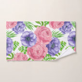 Aquarellmuster mit Torf und Anemon-Blume Badhandtuch Set (Handtuch)