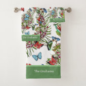 Aquarellmuster mit tropischen Pflanze Schmetterlin Badhandtuch Set (Insitu)