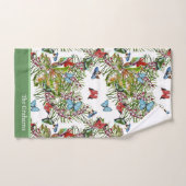 Aquarellmuster mit tropischen Pflanze Schmetterlin Badhandtuch Set (Handtuch)