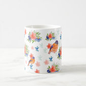 Aquarellmuster mit Vögeln und Blume Kaffeetasse (Mittel)