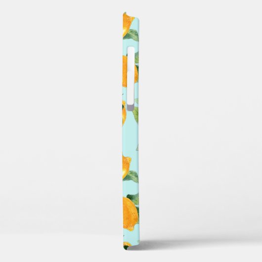 Aquarellmuster mit Zitronen und Blätter. Seamles Case-Mate iPhone Hülle (Rückseite / Links)