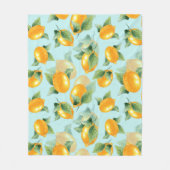 Aquarellmuster mit Zitronen und Blätter. Seamles Fleecedecke (Vorderseite)