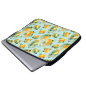 Aquarellmuster mit Zitronen und Blätter. Seamles Laptopschutzhülle (Vorne Knopf)