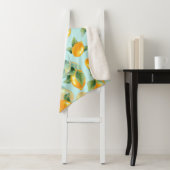 Aquarellmuster mit Zitronen und Blätter. Seamles Sherpadecke (Beispiel)