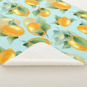 Aquarellmuster mit Zitronen und Blätter. Seamles Sherpadecke (3/4)