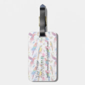 Aquarellmuster| Monogramm Gepäckanhänger (Rückseite vertikal)