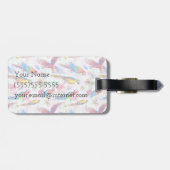 Aquarellmuster| Monogramm Gepäckanhänger (Rückseite horizontal)