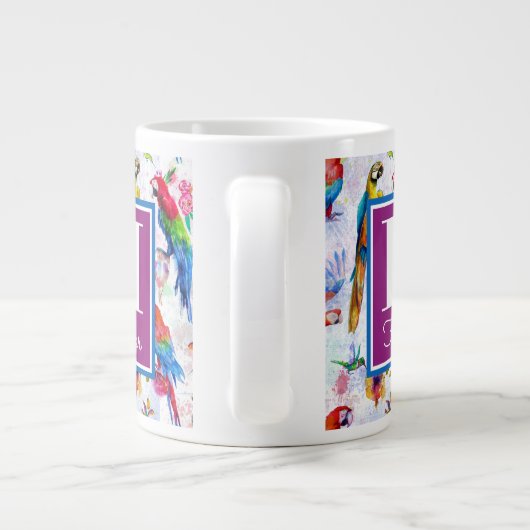 Aquarellmuster| Name hinzufügen Jumbo-Tasse (Rückseite)