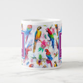 Aquarellmuster| Name hinzufügen Jumbo-Tasse (Vorderseite)