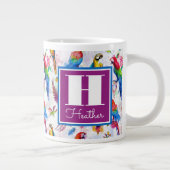 Aquarellmuster| Name hinzufügen Jumbo-Tasse (Rechts)