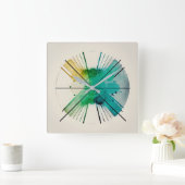 Aquarellmuster Quadratische Wanduhr (Zuhause)