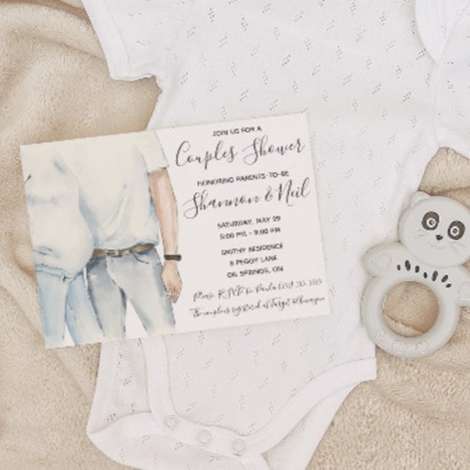 Aquarellmütter als Kinderdusche Einladung