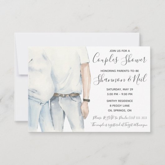 Aquarellmütter als Kinderdusche Einladung (Vorderseite)