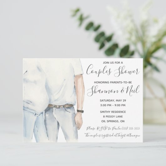 Aquarellmütter als Kinderdusche Einladung (Stehend Vorderseite)