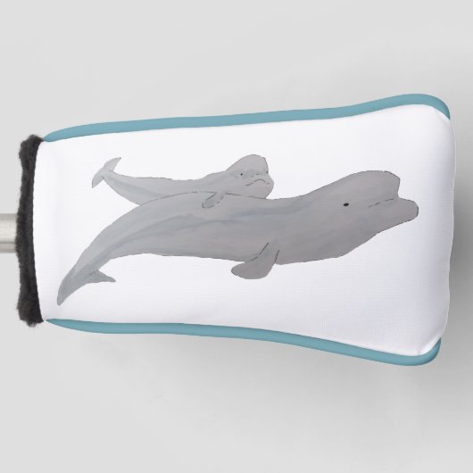 Aquarellmütter Baby Beluga Whale Golf Headcover (Vorderseite)