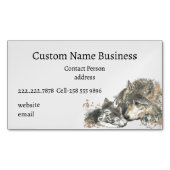 Aquarellmütter oder Pater Wolf mit Cubs Magnetische Visitenkarte (Vorderseite)