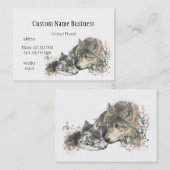 Aquarellmütter oder Pater Wolf mit Cubs Visitenkarte (Vorne/Hinten)