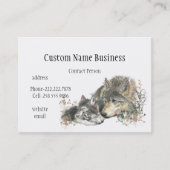 Aquarellmütter oder Pater Wolf mit Cubs Visitenkarte (Vorderseite)