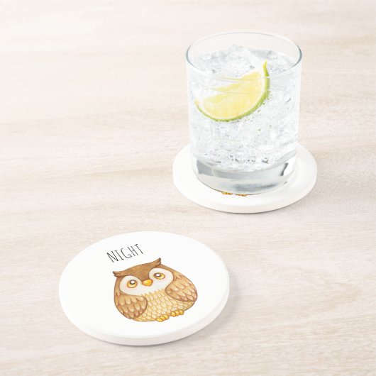 Aquarellnächtchen Getränkeuntersetzer (Seite)