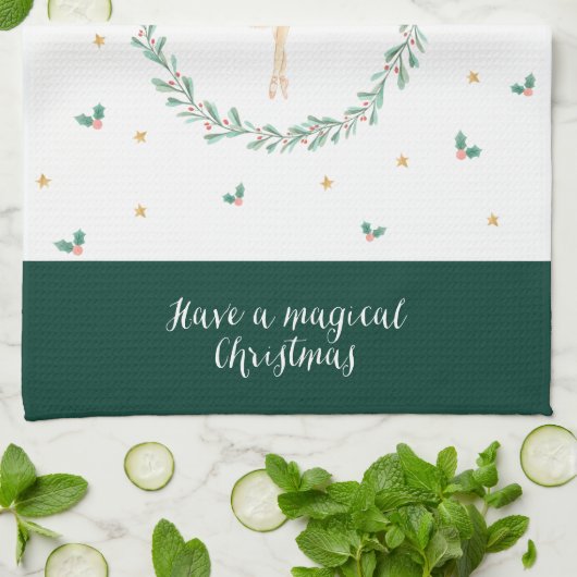 Aquarellnäcker niedliche Weihnachtsfeiern Geschirrtuch (Gefaltet)