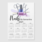 Aquarellnagel Salon Manicure Nagel Polnisch Magnetkarte (Vorderseite)