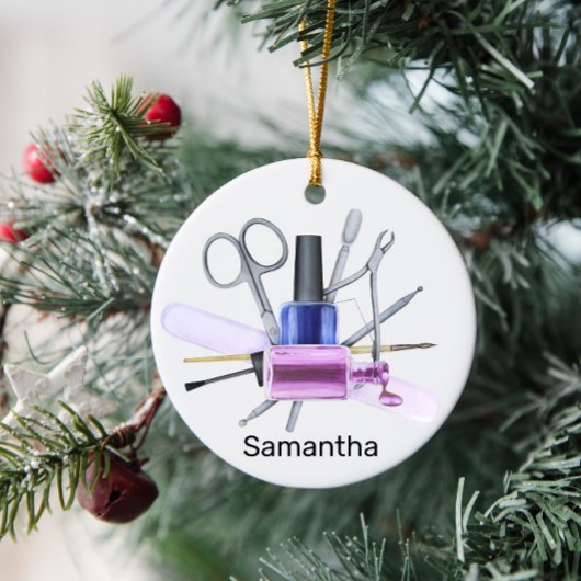 Aquarellnagelsalon Personalisiert Nagel Polnisch Keramik Ornament