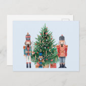 Aquarellnährer und Weihnachtsbaum Feiertagspostkarte (Vorne/Hinten)