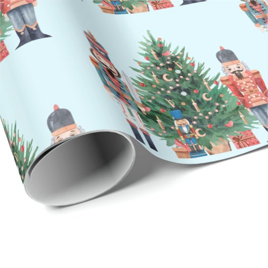 Aquarellnährer und Weihnachtsbaum Geschenkpapier (Rolleneckpunkt)