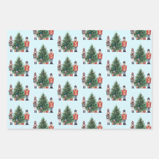 Aquarellnährer und Weihnachtsbaum Geschenkpapier Set (Vorderseite 3)