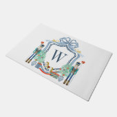 Aquarellnährungsmittel Monogram Wappen Christmas Fußmatte (Schrägansicht)