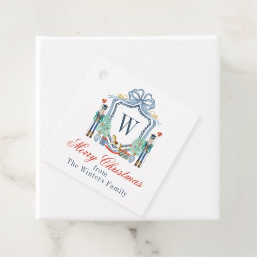 Aquarellnährungsmittel Monogram Wappen Christmas Geschenkanhänger (Beispiel)