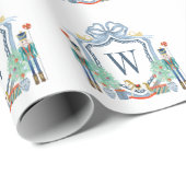 Aquarellnährungsmittel Monogram Wappen Christmas Geschenkpapier (Rolleneckpunkt)
