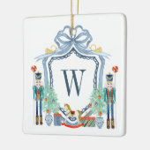 Aquarellnährungsmittel Monogram Wappen Christmas Keramikornament (Links)