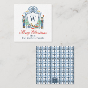 Aquarellnährungsmittel Monogram Wappen Christmas Mitteilungskarte