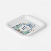 Aquarellnährungsmittel Monogram Wappen Christmas Pappteller (Gewinkelt)