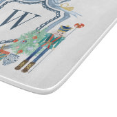 Aquarellnährungsmittel Monogram Wappen Christmas Schneidebrett (Ecke)