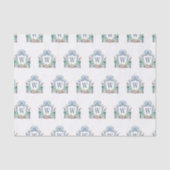 Aquarellnährungsmittel Monogram Wappen Christmas Seidenpapier (Vorderseite)