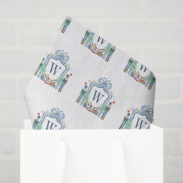 Aquarellnährungsmittel Monogram Wappen Christmas Seidenpapier